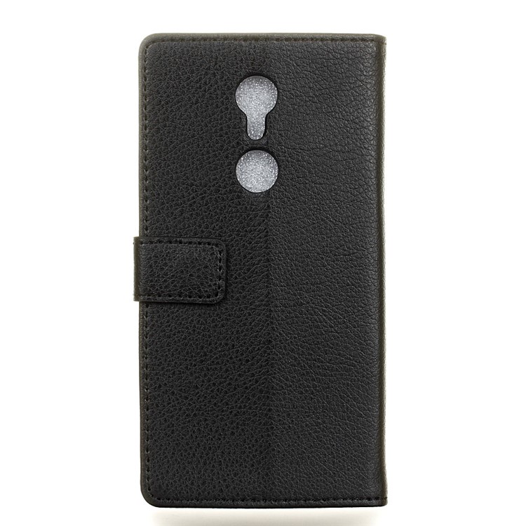 Litchi Skin Leather Wallet Case for ZTE Axon 7 mini - Black-2