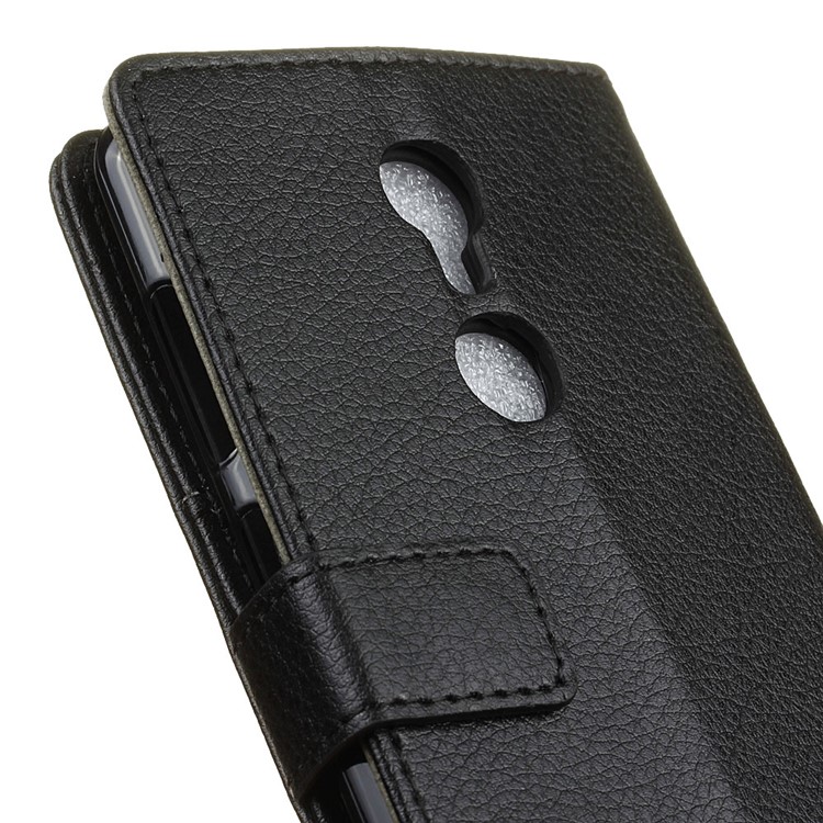 Litchi Skin Leather Wallet Case for ZTE Axon 7 mini - Black-7