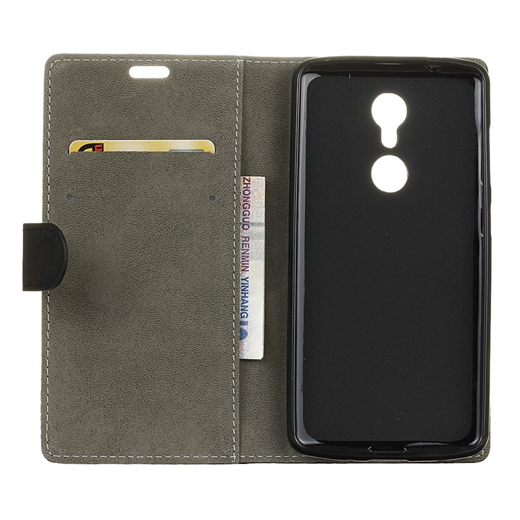 Wallet Leather Stand Case for ZTE Axon 7 mini - Black-3