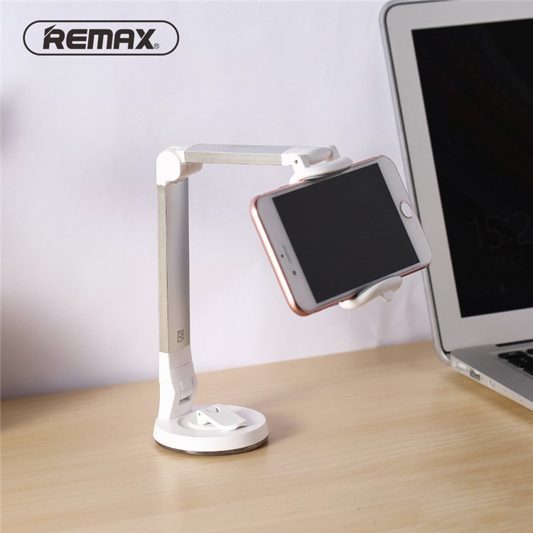 REMAX RM-C23 Multi Angle Rotation Car Desktop Mount Holder Stand, Width: 50-85mm - White / Silver-3