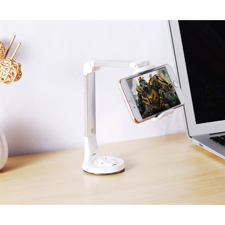 REMAX RM-C23 Multi Angle Rotation Car Desktop Mount Holder Stand, Width: 50-85mm - White / Silver-4
