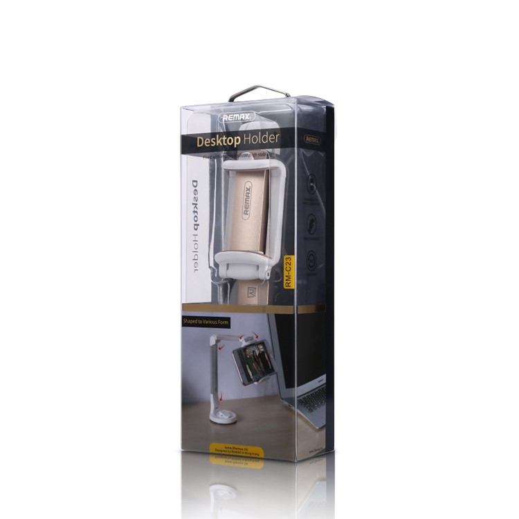 REMAX RM-C23 Multi Angle Rotation Car Desktop Mount Holder Stand, Width: 50-85mm - White / Silver-8