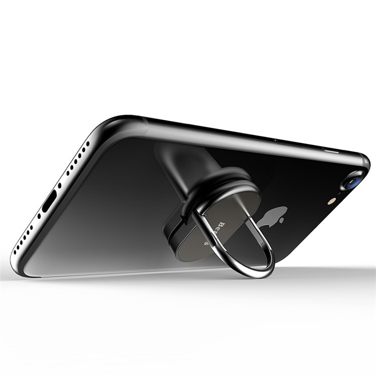 Benks Zinc Alloy Kickstand Finger Grip Magic Ring Holder for Smartphones - Black-4