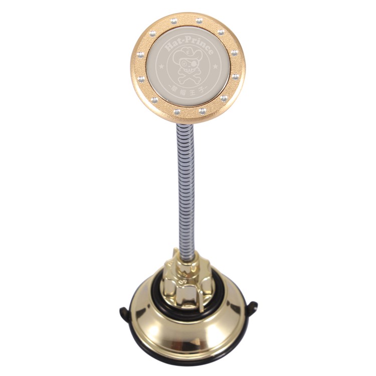 HAT PRINCE Suction Cup Metal Hose Magnetic Car Mount Phone Holder for iPhone 7 Etc. - Gold Color-2
