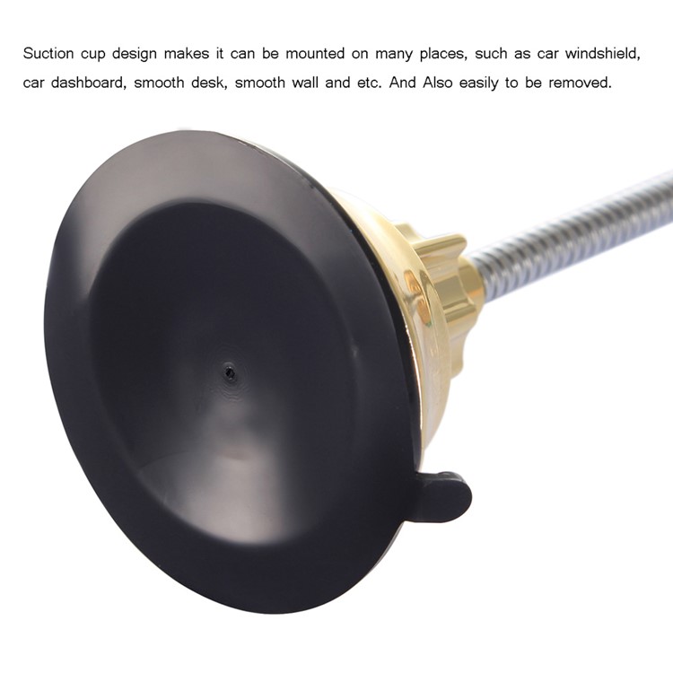 HAT PRINCE Suction Cup Metal Hose Magnetic Car Mount Phone Holder for iPhone 7 Etc. - Gold Color-4