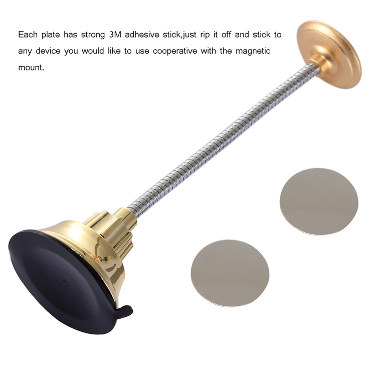 HAT PRINCE Suction Cup Metal Hose Magnetic Car Mount Phone Holder for iPhone 7 Etc. - Gold Color-6