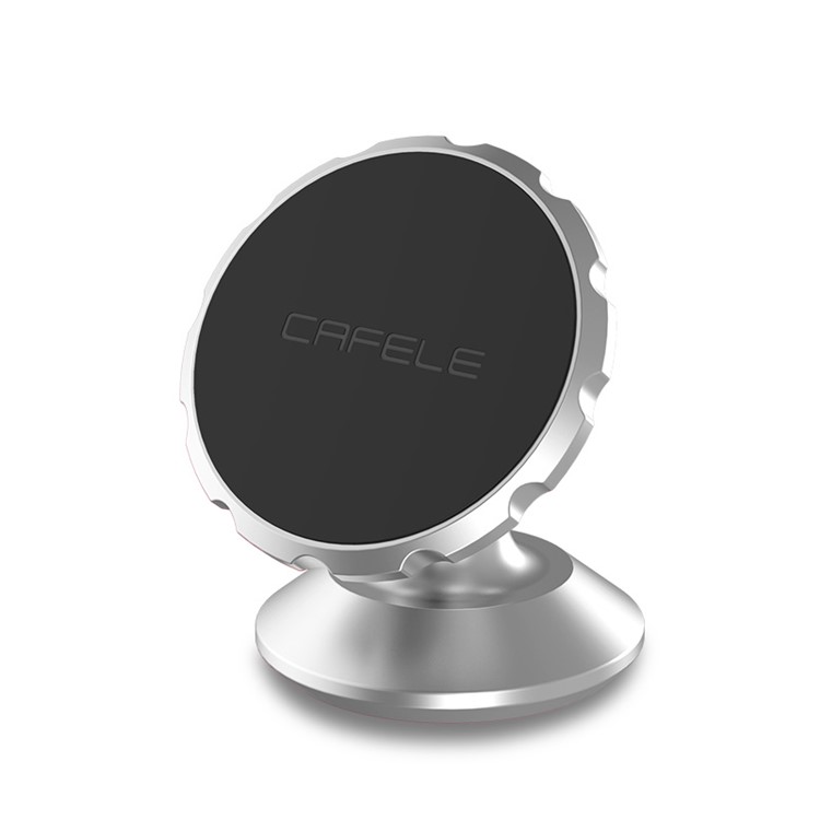 CAFELE Gear Shape Magnetic Rotary Car Mount Holder for iPhone Samsung - Silver Color-1