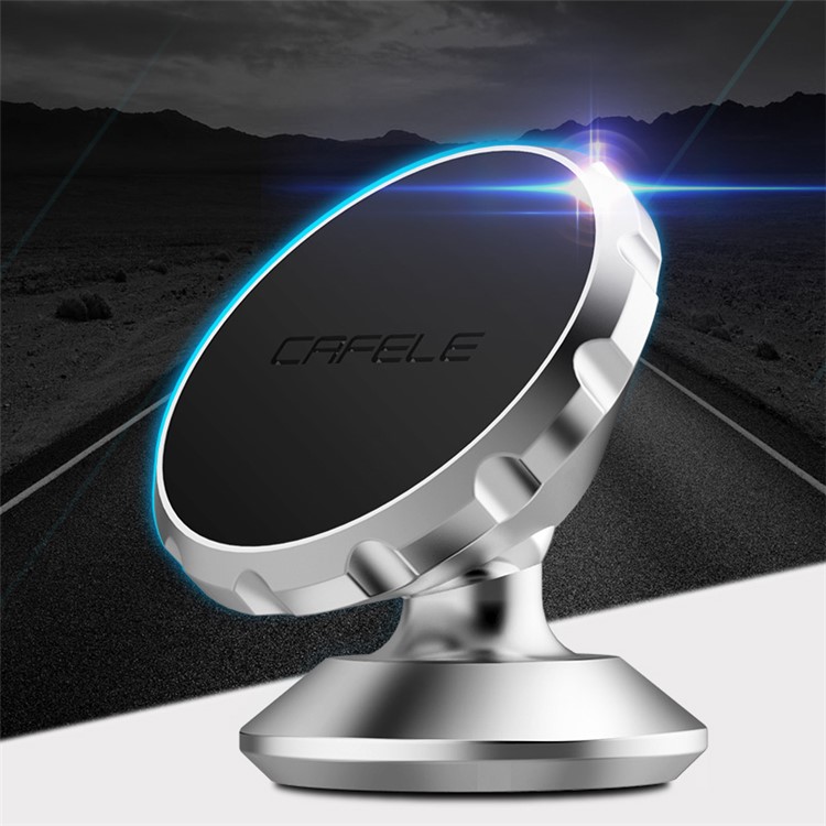 CAFELE Gear Shape Magnetic Rotary Car Mount Holder for iPhone Samsung - Silver Color-5
