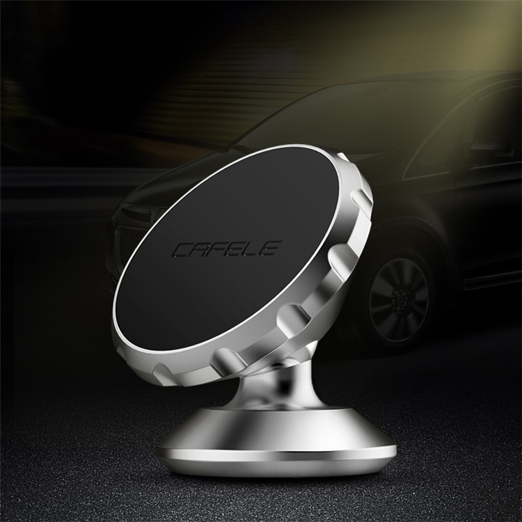 CAFELE Gear Shape Magnetic Rotary Car Mount Holder for iPhone Samsung - Silver Color-6