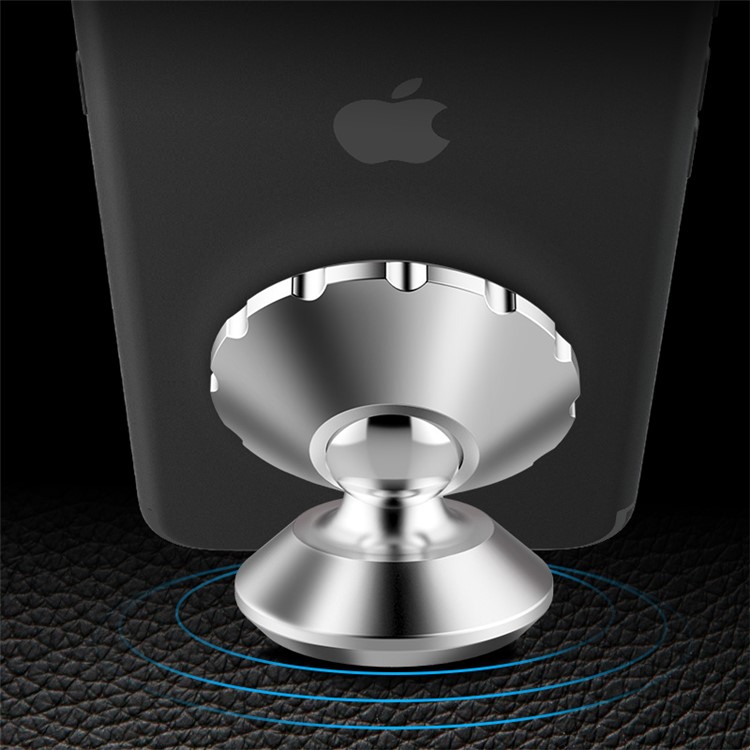 CAFELE Gear Shape Magnetic Rotary Car Mount Holder for iPhone Samsung - Silver Color-7