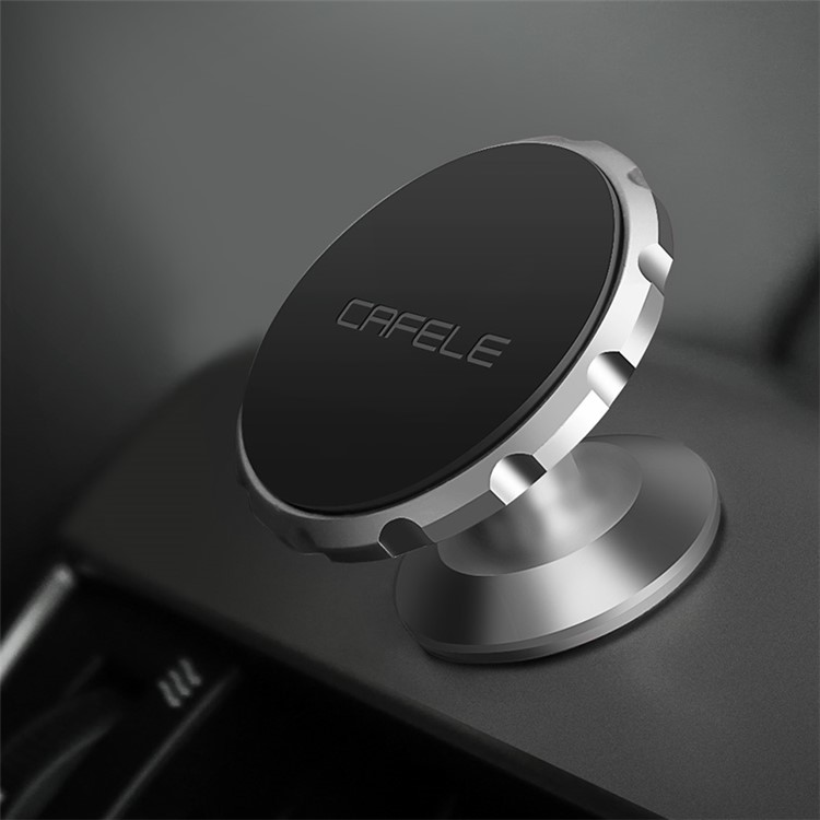 CAFELE Gear Shape Magnetic Rotary Car Mount Holder for iPhone Samsung - Silver Color-8