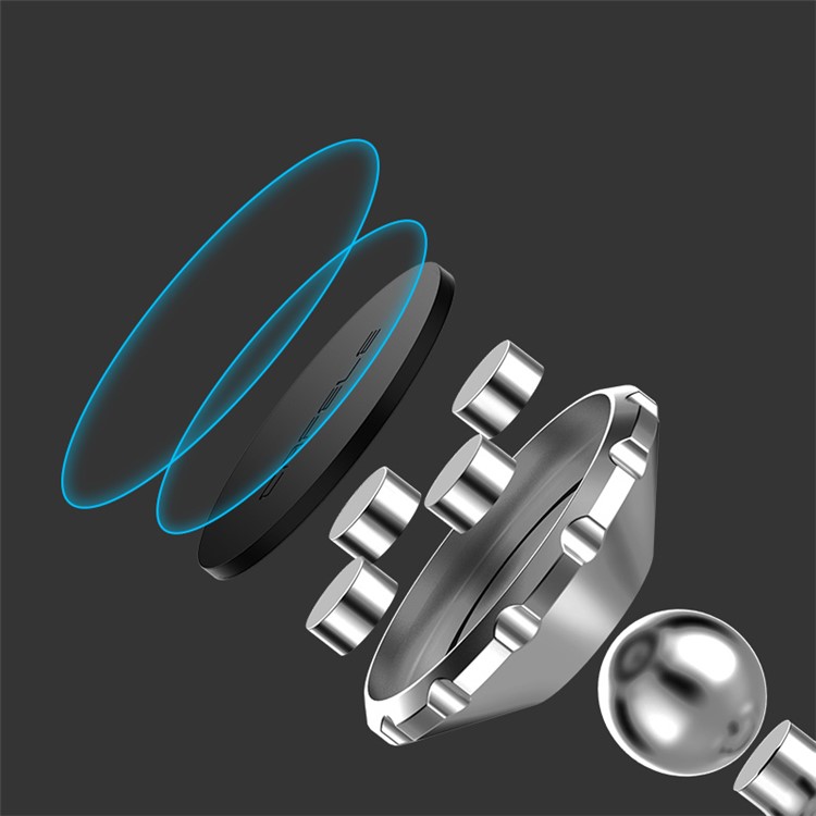 CAFELE Gear Shape Magnetic Rotary Car Mount Holder for iPhone Samsung - Silver Color-9