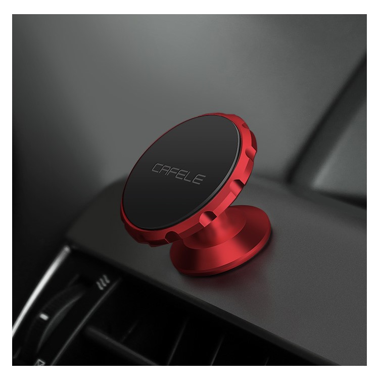 CAFELE Gear Shape Magnetic Rotation Car Mount Stand for iPhone Samsung - Red-2