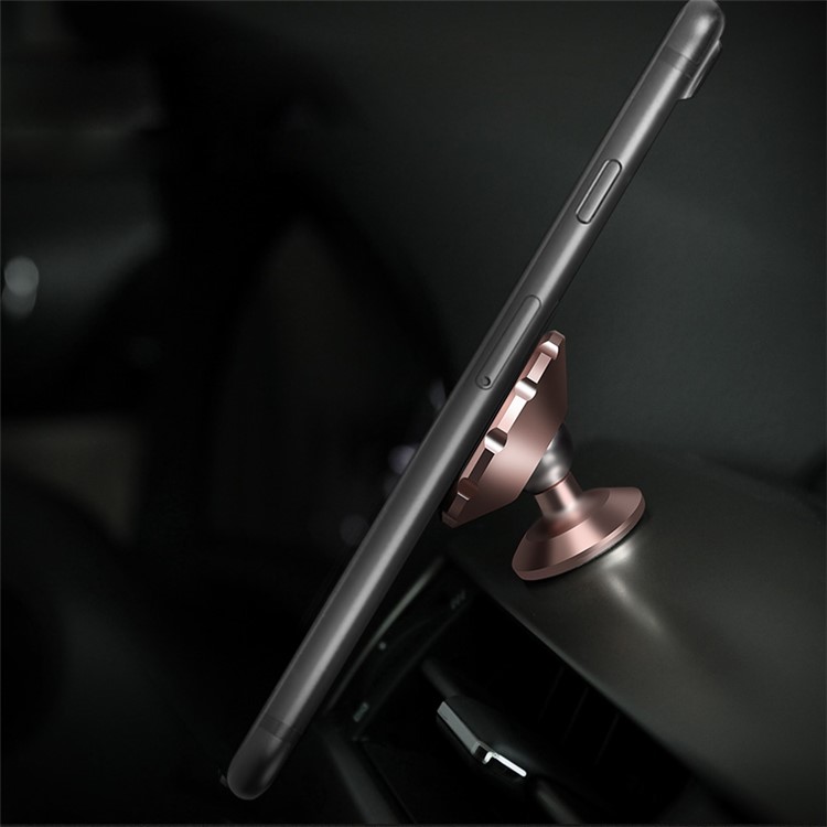 CAFELE Gear Shape Magnetic Rotation Car Mount Bracket for iPhone Samsung - Rose Gold Color-2
