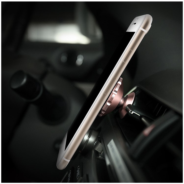 CAFELE Gear Shape Magnetic Rotation Car Mount Bracket for iPhone Samsung - Rose Gold Color-5
