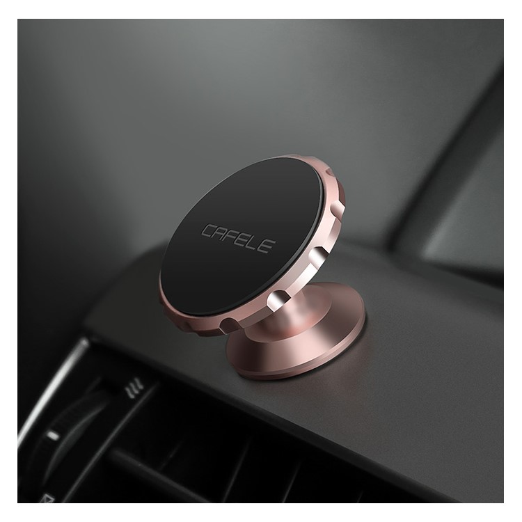 CAFELE Gear Shape Magnetic Rotation Car Mount Bracket for iPhone Samsung - Rose Gold Color-7