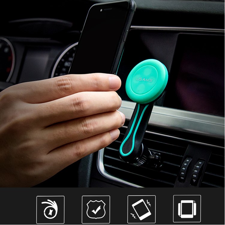 USAMS US-ZJ013 Air Vent Car Magnetic Mount Long Arm Cradle for iPhone 7/7 Plus Etc - Black-7