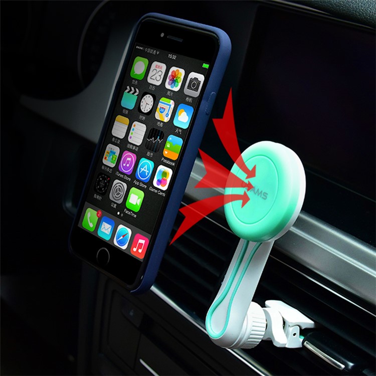 USAMS US-ZJ013 Magnetic Car Air Vent Mount Long Arm Holder for iPhone 7/7 Plus Etc - White-4