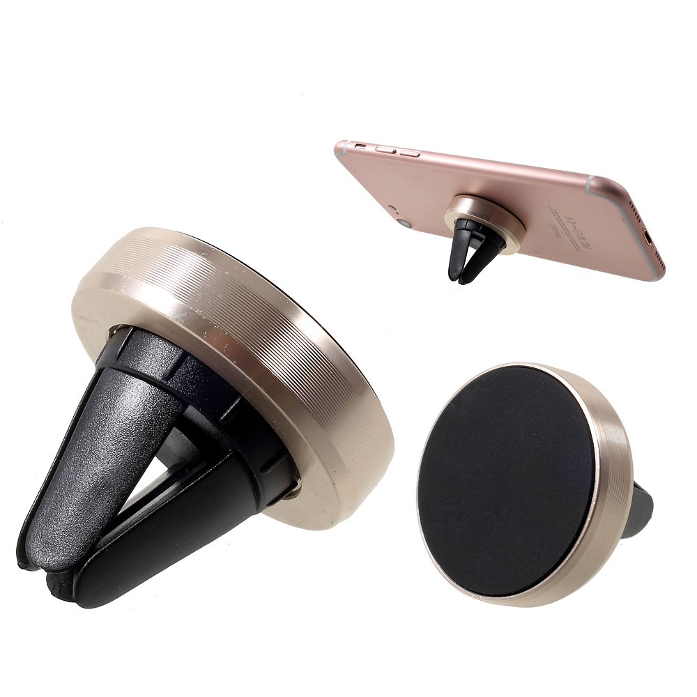 Universal Magnetic Car Air Vent Mount Stand for iPhone 7/ 7 Plus/ Samsung S7 Etc - Gold Color-1