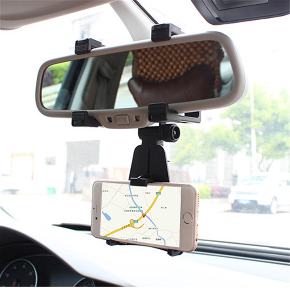 Auto Rückspiegel Mount Cradle Universal Halterung für Handy / GPS - Schwarz-4