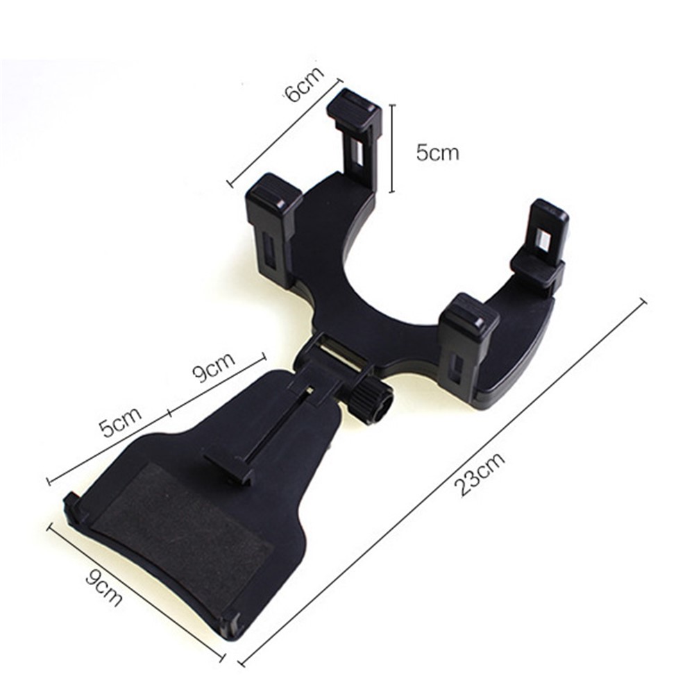 Carro Retrovisor Mount Mount Cradle Suporte Universal Para Celular / GPS - Preto