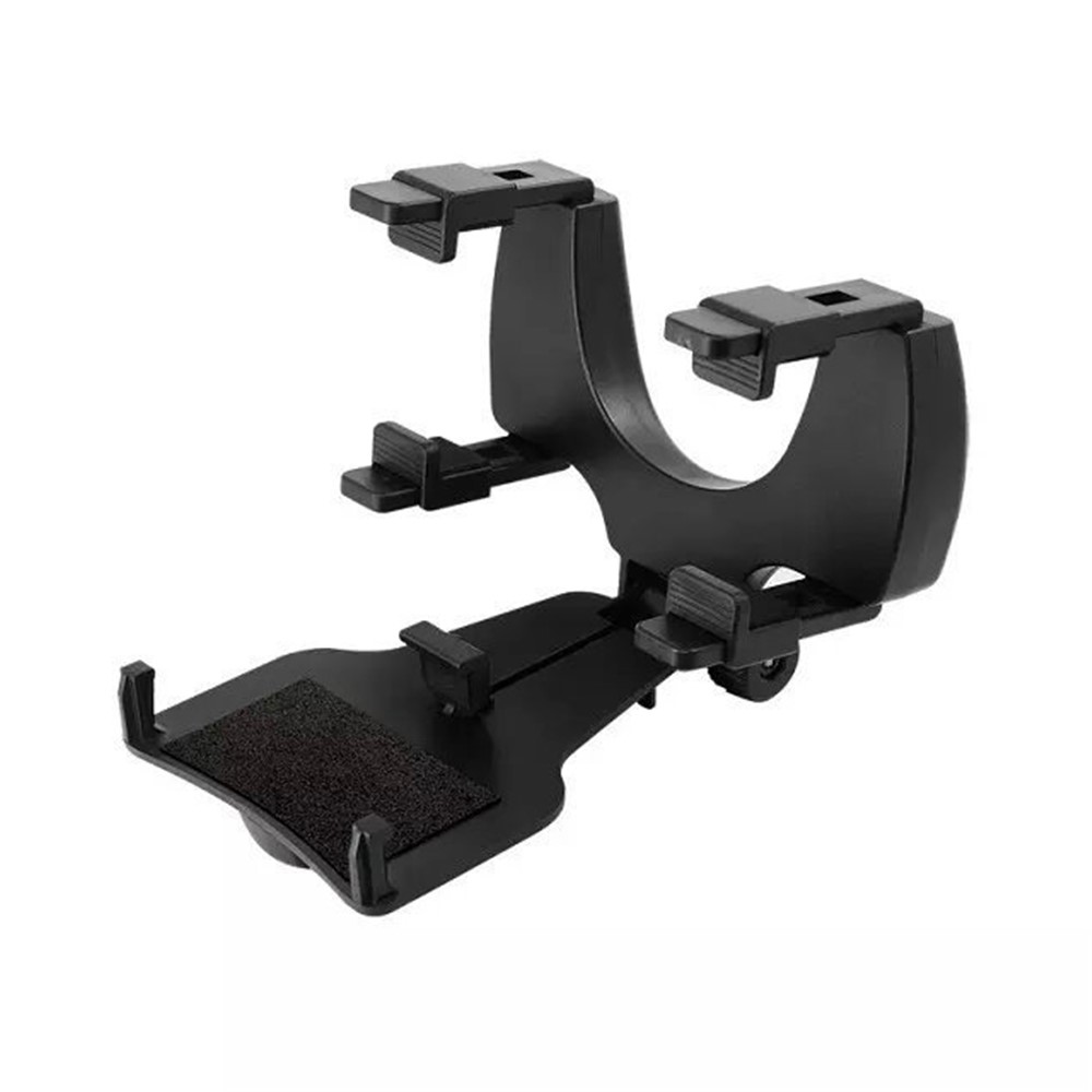 Carro Retrovisor Mount Mount Cradle Suporte Universal Para Celular / GPS - Preto