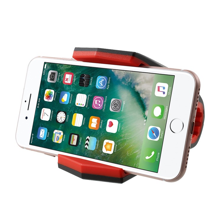 Alligator Clip Design Desktop Car Mount Bracket for iPhone Samsung Sony Huawei etc - Red-1