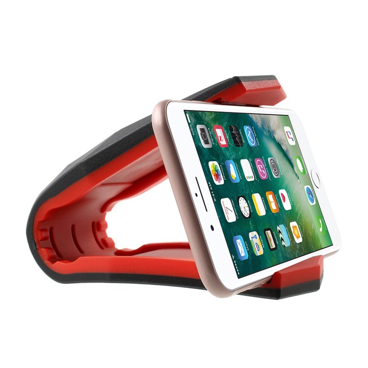 Alligator Clip Design Desktop Car Mount Bracket for iPhone Samsung Sony Huawei etc - Red-4