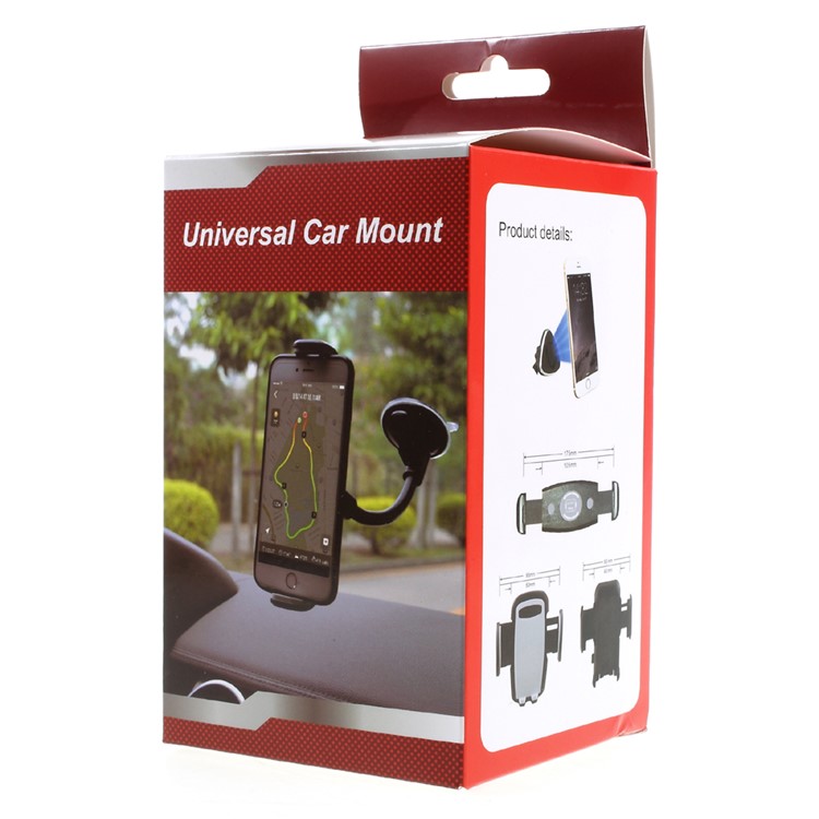 Universal Suction Cup Car Mount Stand titular para iPhone Samsung, largura: 10,5 - 17,5 centímetros-9