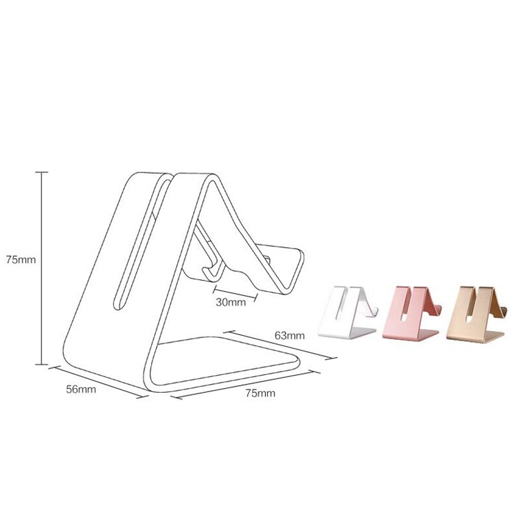 Universal Aluminum Alloy Desktop Holder for iPad iPhone Tablet PC - Black-2
