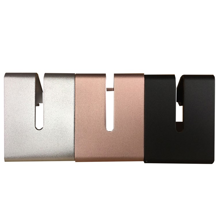 Universal Aluminum Alloy Desktop Holder for iPad iPhone Tablet PC - Black-5