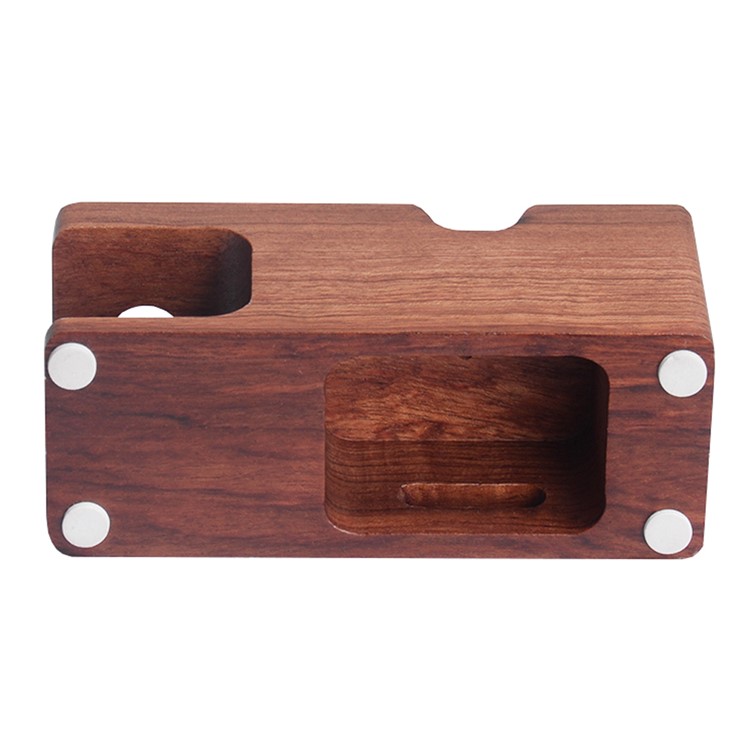 Rosewood Charging Charging Station Desktop Stand Holder for Apple Watch iPhone-6