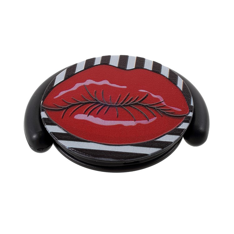 

NXE Finger Holder Expanding Stand Cord Wrap for iPhone Samsung Smartphone - Red Lip