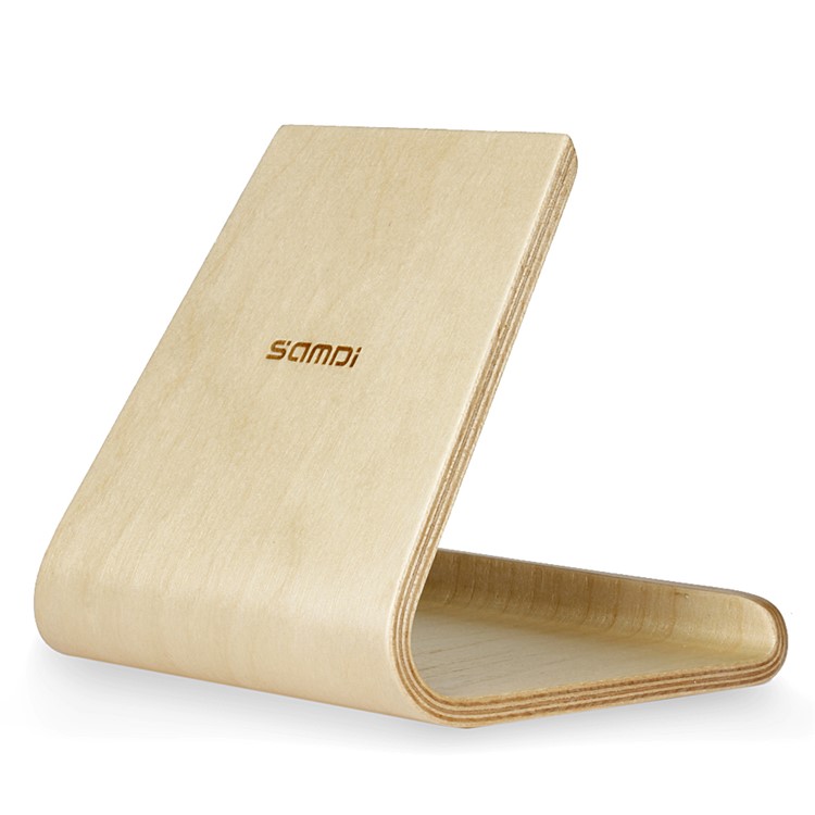 Samdi Real Wood Desktop Stand Pour Iphone Ipad Samsung Mobile Phones & Comprimés - Bouleau Blanc