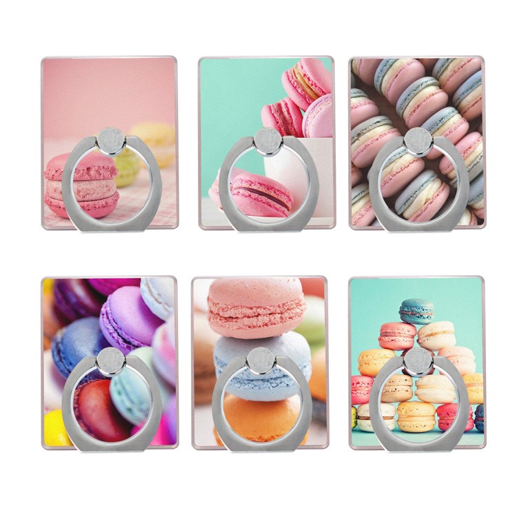 Macaroon Pattern Ring Holder Finger Grip 360 Degree Rotating Stand for Cellphone Tablet - Style A-7