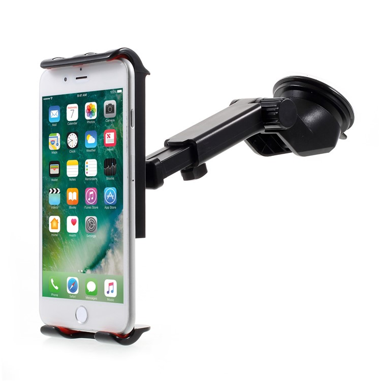 Universal Suction Cup Telescopic Pole Rotary Car Mount Holder, Clamp Width: 11.5 - 20cm - Black-4