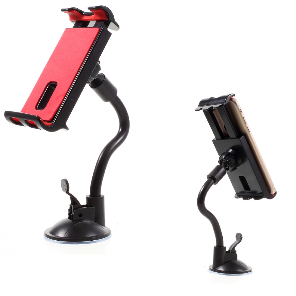 Universal Suction Cup Metal Hose Rotary Car Desktop Mount Holder, Clamp Width: 11.5 - 20cm - Black-1
