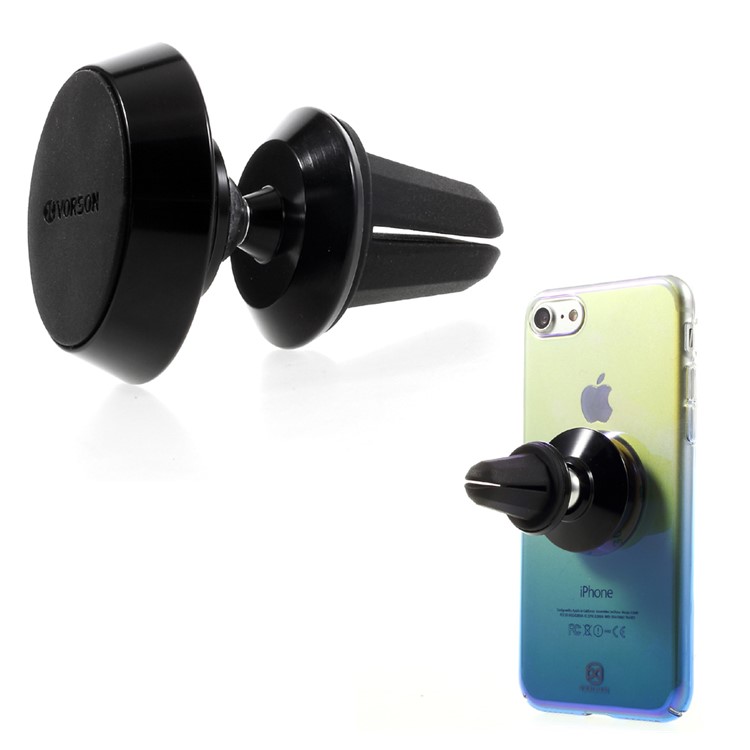 VORSON Portable Magnetic Car Air Vent Mount Phone Holder for iPhone Samsung Etc - Black-1