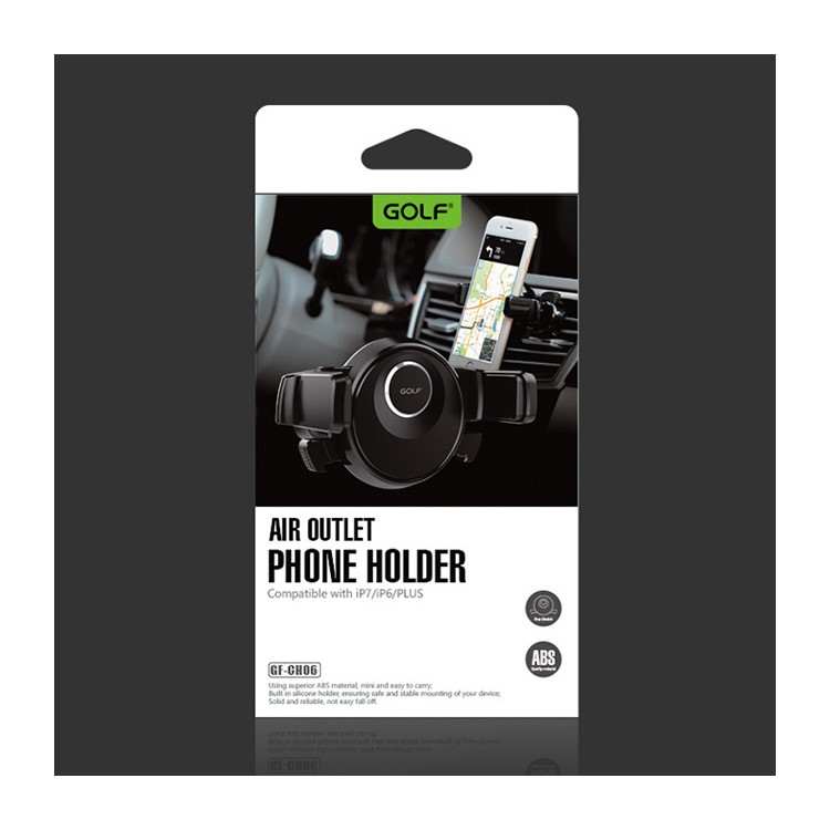GOLF CH06 Air Outlet Mount 360 Degree Rotary Phone Holder Car Mount for iPhone 7 / 7 Plus - Black-13