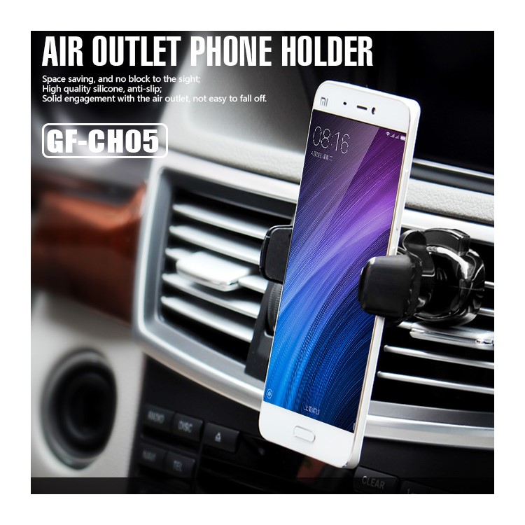 GOLF CH05 Car Air Vent Mount Air Outlet 360 Degree Rotary Phone Holder for iPhone 7, Width: 5.6-8cm - Black-1