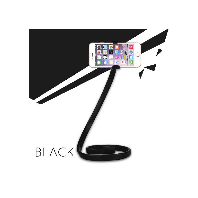PHOSEAT Long Arms Phone Holder Stand Snake Shaped Clamp Mount, Max Clamp Width 85mm - Black-1