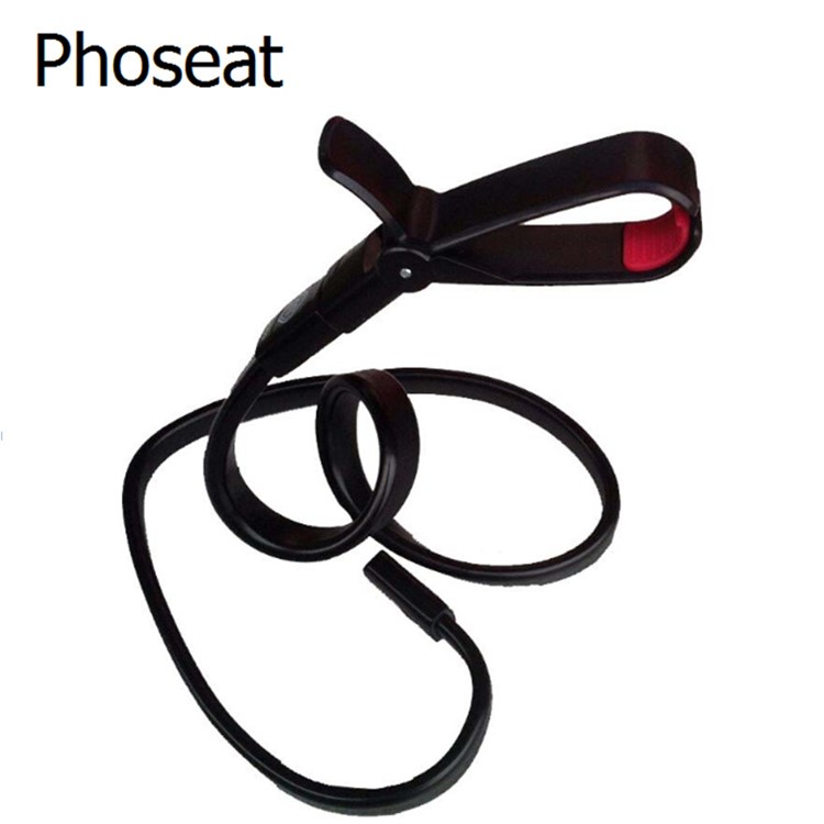 PHOSEAT Long Arms Phone Holder Stand Snake Shaped Clamp Mount, Max Clamp Width 85mm - Black-5