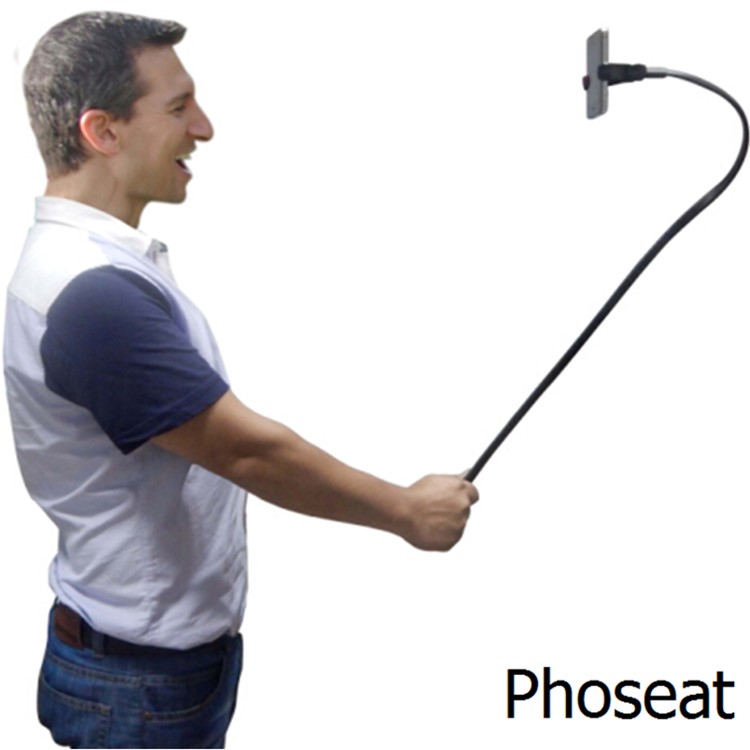 PHOSEAT Long Arms Phone Holder Stand Snake Shaped Clamp Mount, Max Clamp Width 85mm - Black-6