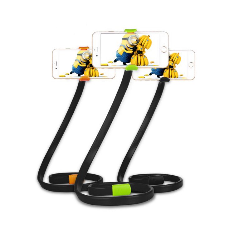 PHOSEAT Long Arms Phone Holder Stand Snake Shaped Clamp Mount, Max Clamp Width 85mm - Black-8