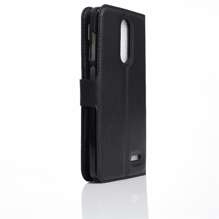 Litchi Texture Wallet Leather Phone Case for ZTE Grand X 4 - Black-3