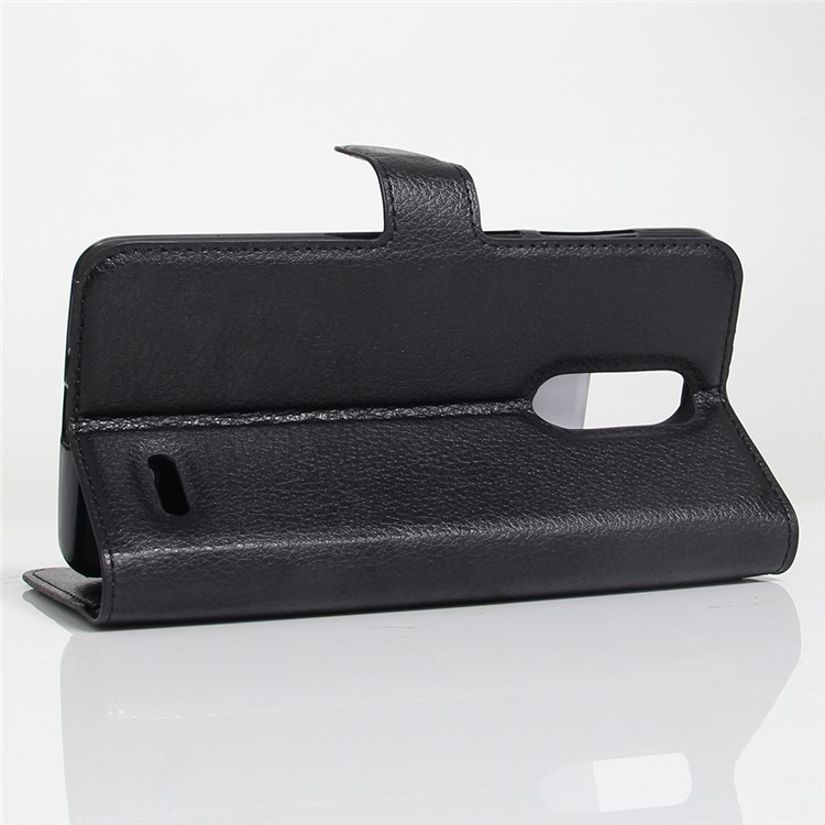 Litchi Texture Wallet Leather Phone Case for ZTE Grand X 4 - Black-4