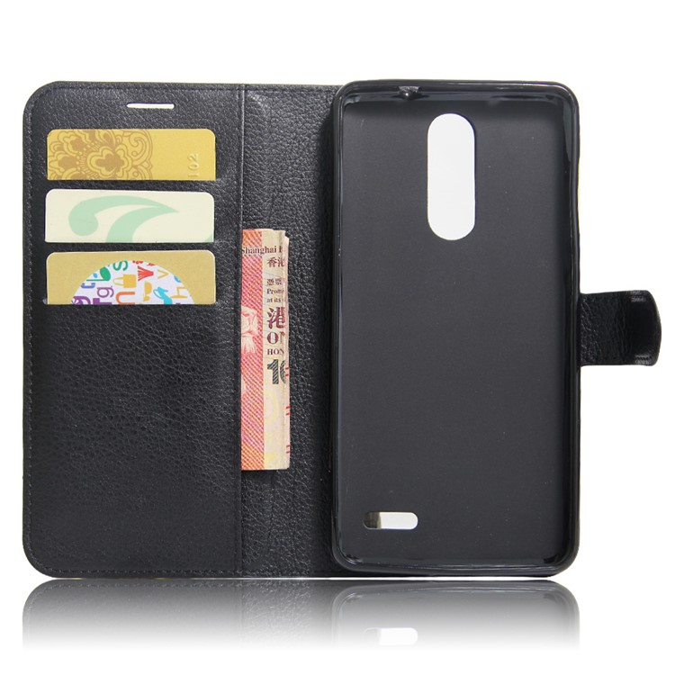 Litchi Texture Wallet Leather Phone Case for ZTE Grand X 4 - Black-6