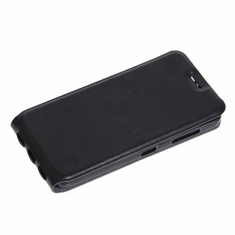 Vertical Flip Case Crazy Horse Leather ID Card/Photo Slot Cover for ZTE Blade A506 - Black-2