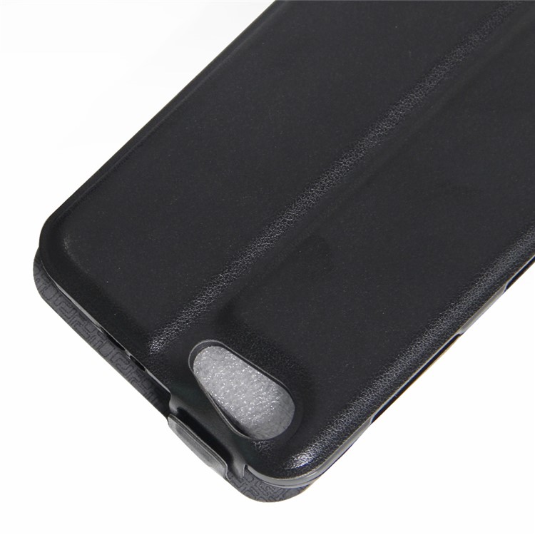 Vertical Flip Case Crazy Horse Leather ID Card/Photo Slot Cover for ZTE Blade A506 - Black-3