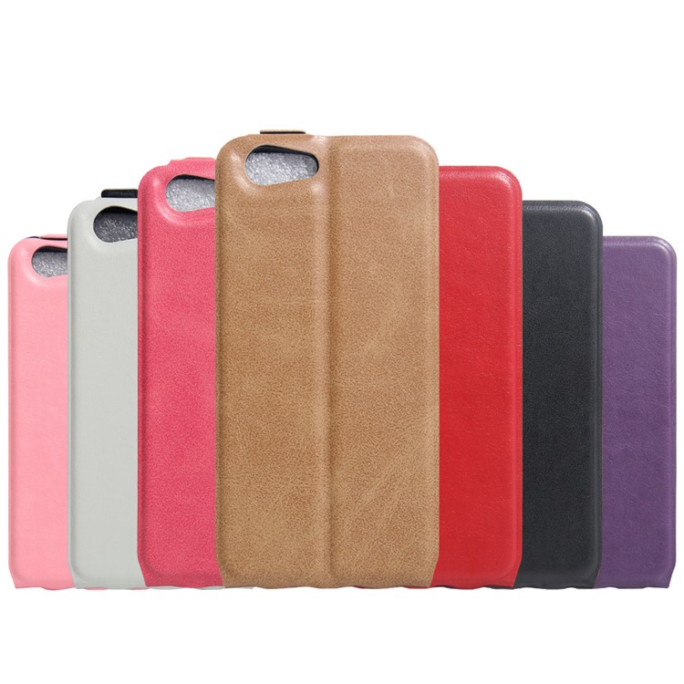 Vertical Flip Case Crazy Horse Leather ID Card/Photo Slot Cover for ZTE Blade A506 - Black-5